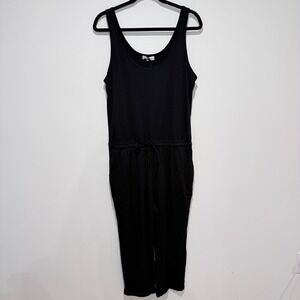 NEW MICHAEL‎ STARS Theo Jumpsuit Black Cotton Modal Sleeveless Drawstring Waist